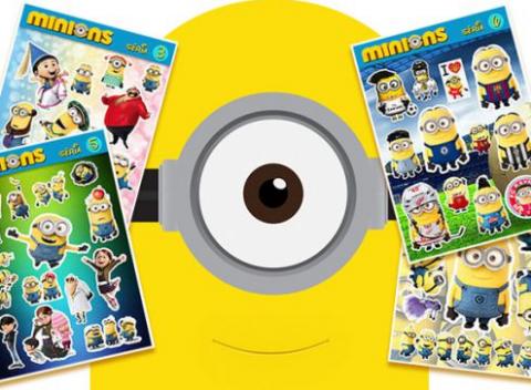 Mimoňovské samolepky séria 1–8. Vyzdobte týmito veselými postavičkami z animovanej rozprávky Ja, zloduch steny izbičky vašich ratolestí.