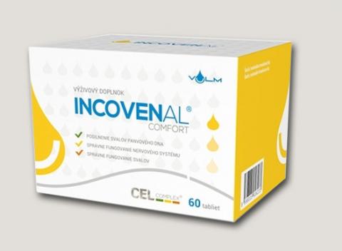 Výživový doplnok INCOVENAL® COMFORT. Výhodná ponuka 60 tabliet pre posilnenie svalov panvového dna. Riešenie na problémy s únikom moču.