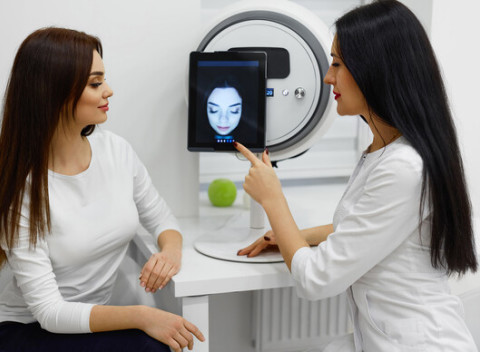 Diagnostika pleti unikátnym prístrojom OBSERV®520 v kozmetickom inštitúte Gladys.