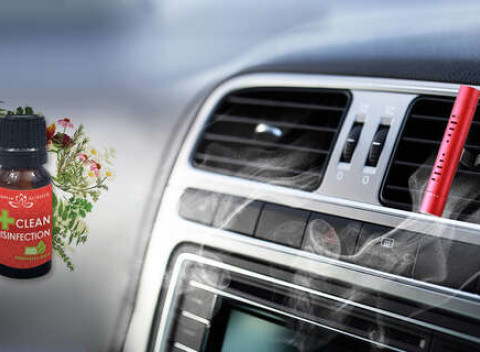 Aroma difuzér a olejček s osviežujúcim a dezinfekčným účinkom do auta.