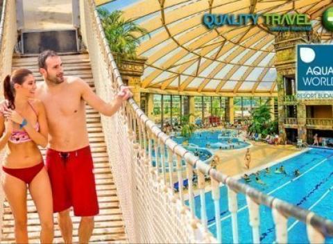 Jeden z najväčších aquaparkov - Aquaworld Resort Budapešť**** vás pozýva neobmedzene relaxovať do SPA Wellness zóny počas 5 dňového pobytu.