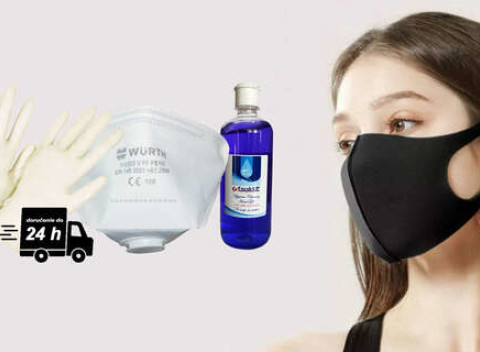 NANO ochranná maska na tvár, respirátor FFP1, dezinfekčný gél či latexové rukavice.