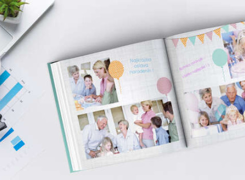 Značková fotokniha XL alebo A4 v tvrdých doskách - dovolenky, chvíle s rodinou či svadobné zábery.
