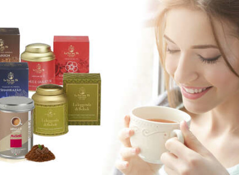 Čaje talianskej značky La Via Del Té alebo balíček káv Musseti.