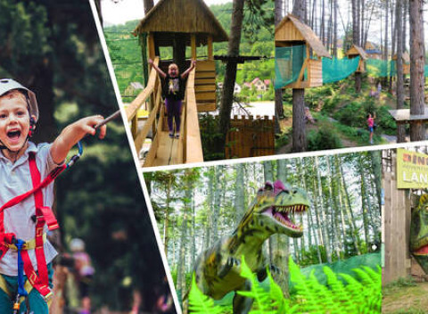 Vstupy do Dino parku a lanového parku Terchová. Adrenalínové atrakcie vhodné pre deti a dospelých.
