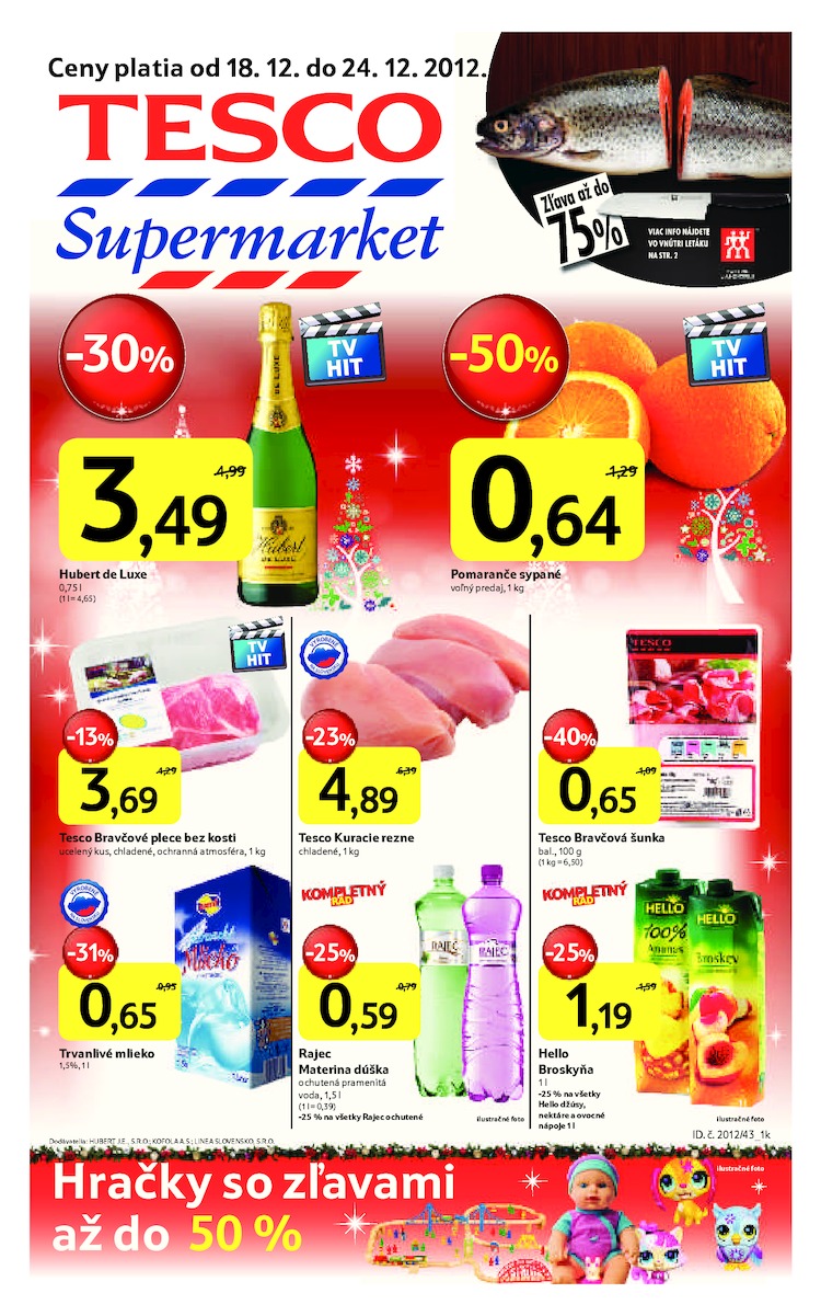 1. stránka Tesco letáku