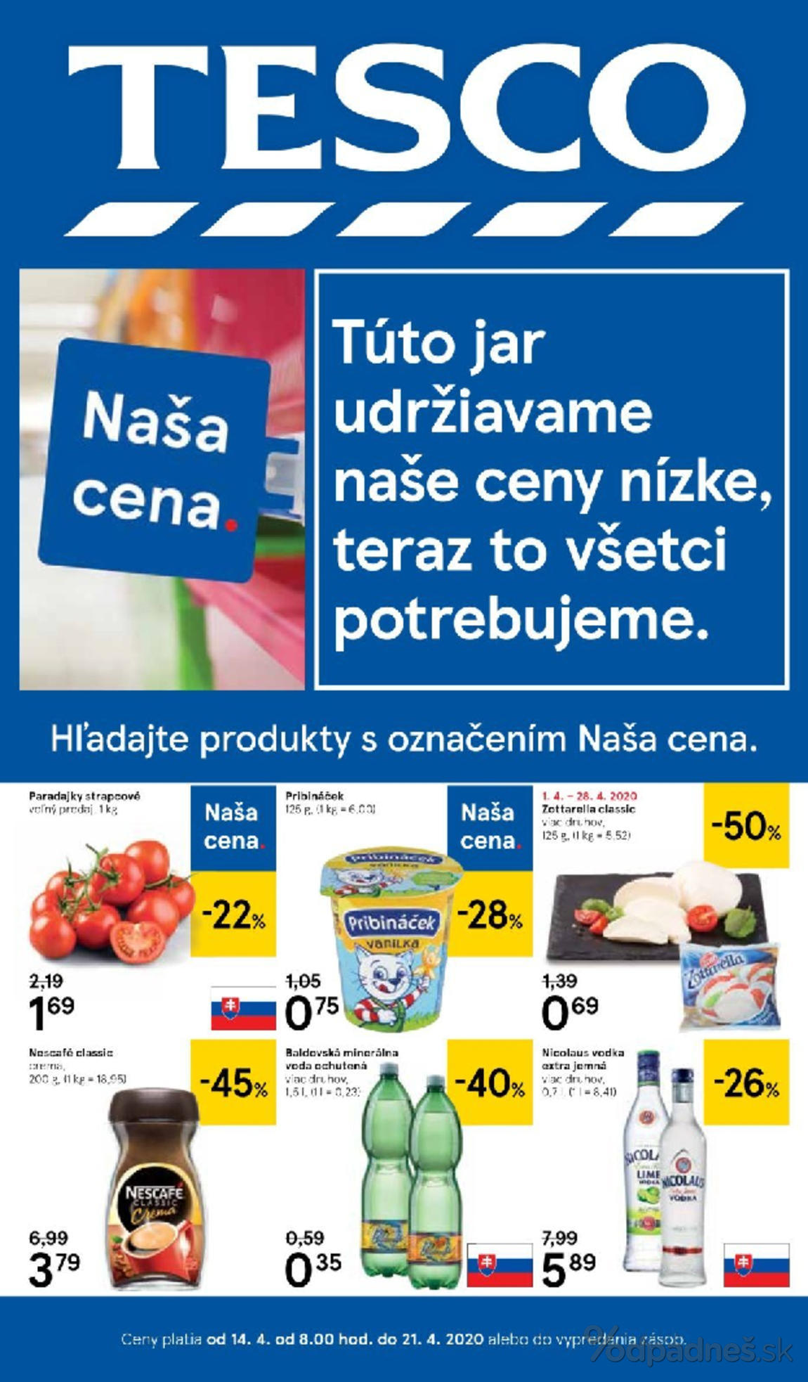 1. stránka Tesco letáku