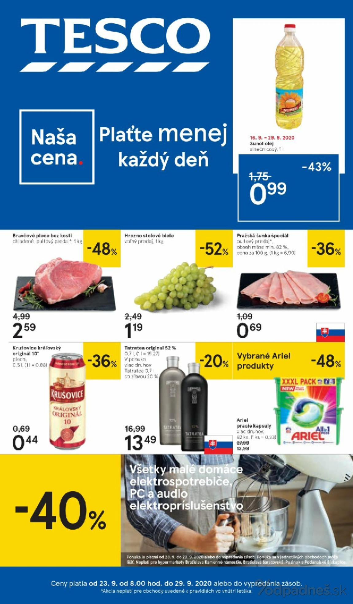 1. stránka Tesco letáku