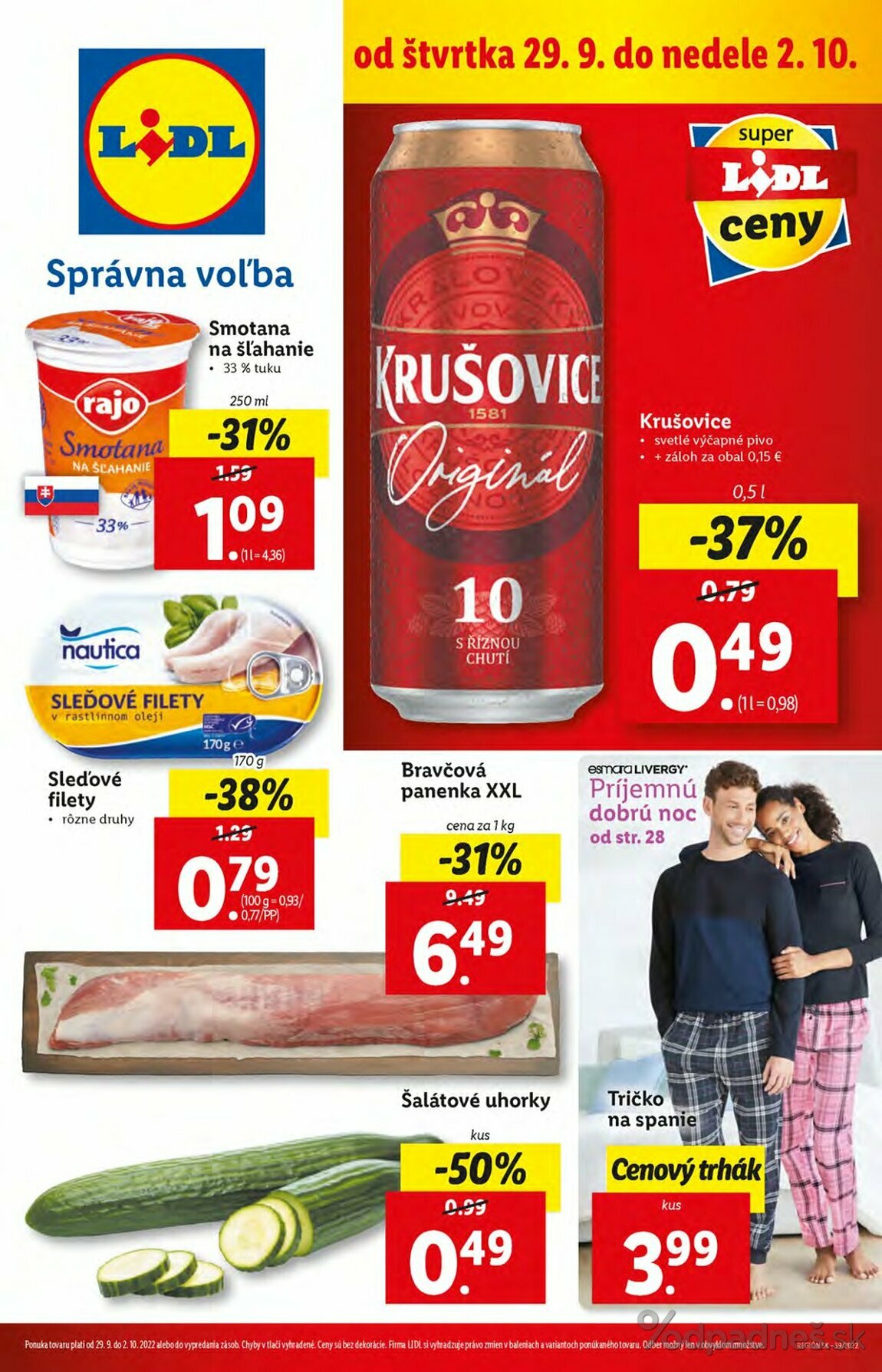 1. stránka Lidl letáku