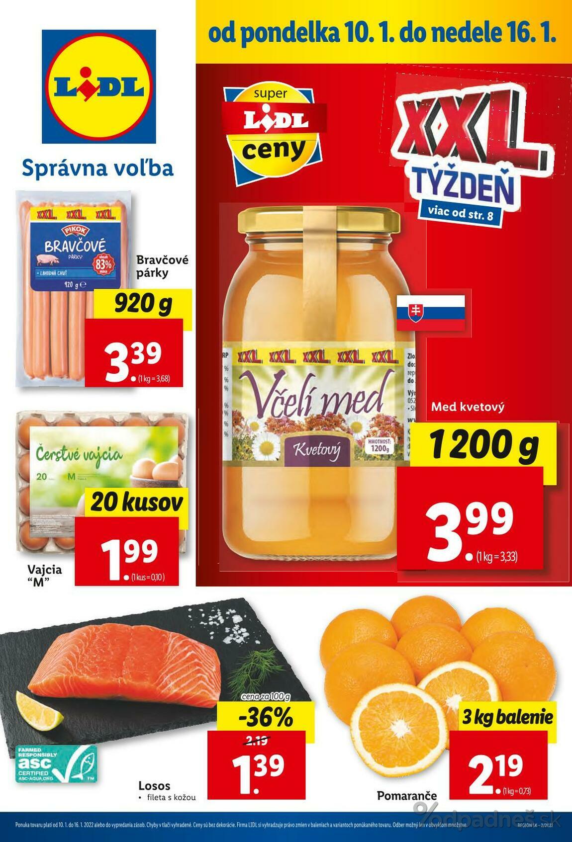1. stránka Lidl letáku