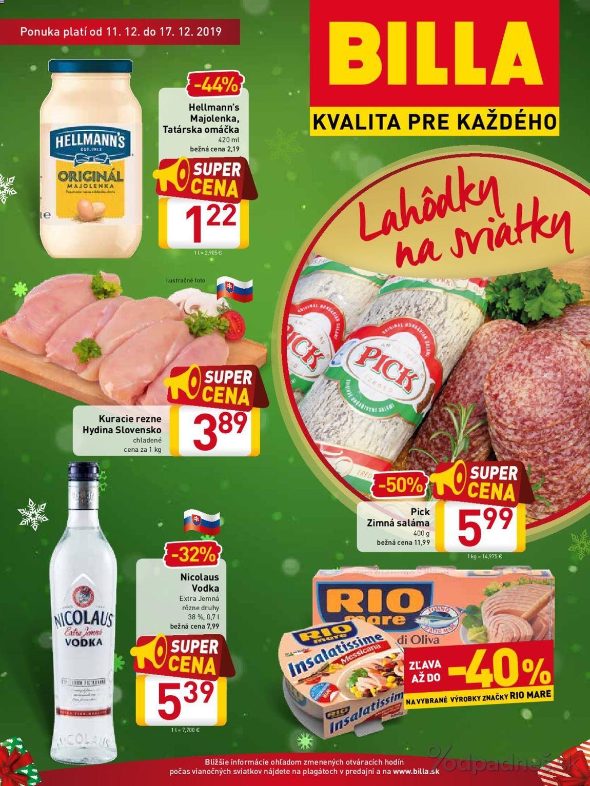1. stránka Billa letáku