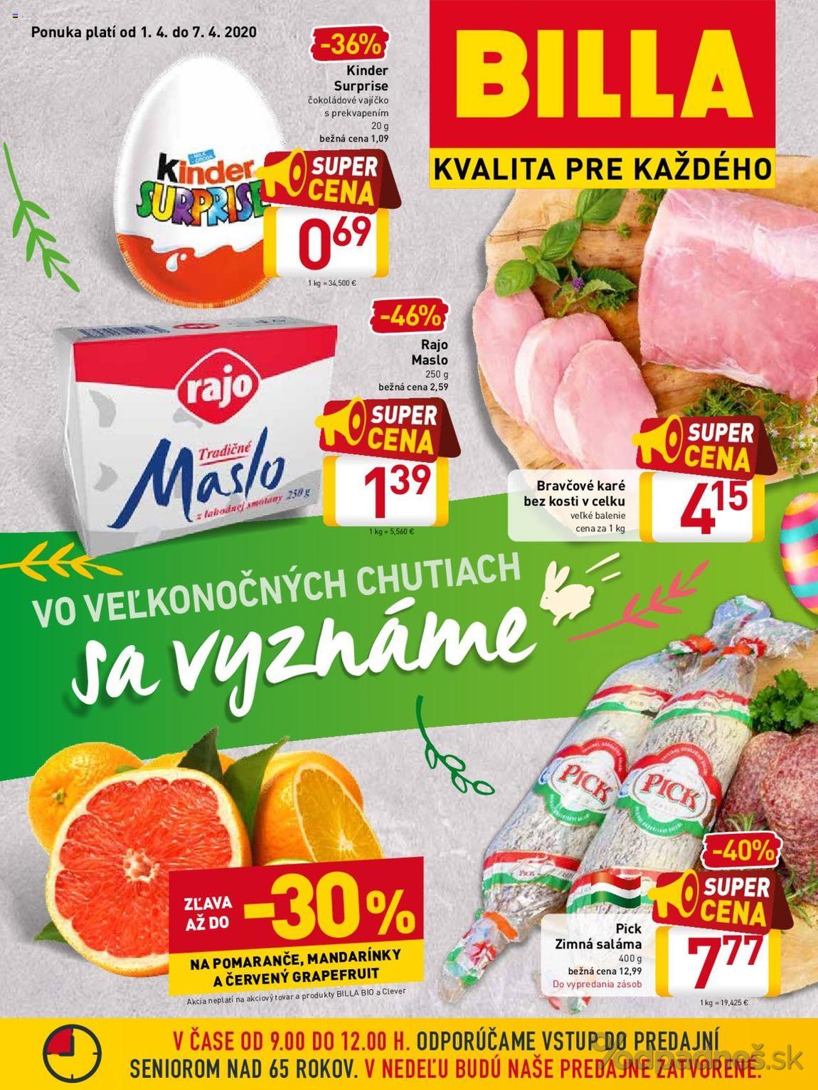 1. stránka Billa letáku