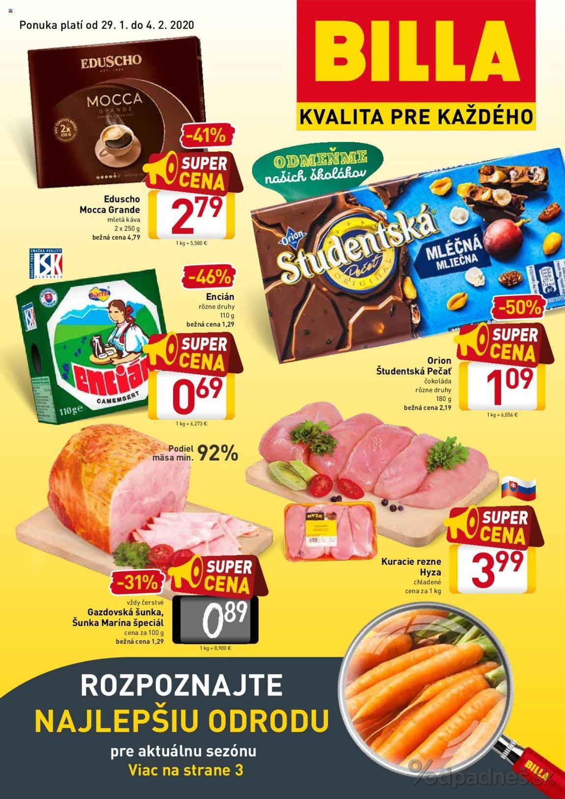 1. stránka Billa letáku