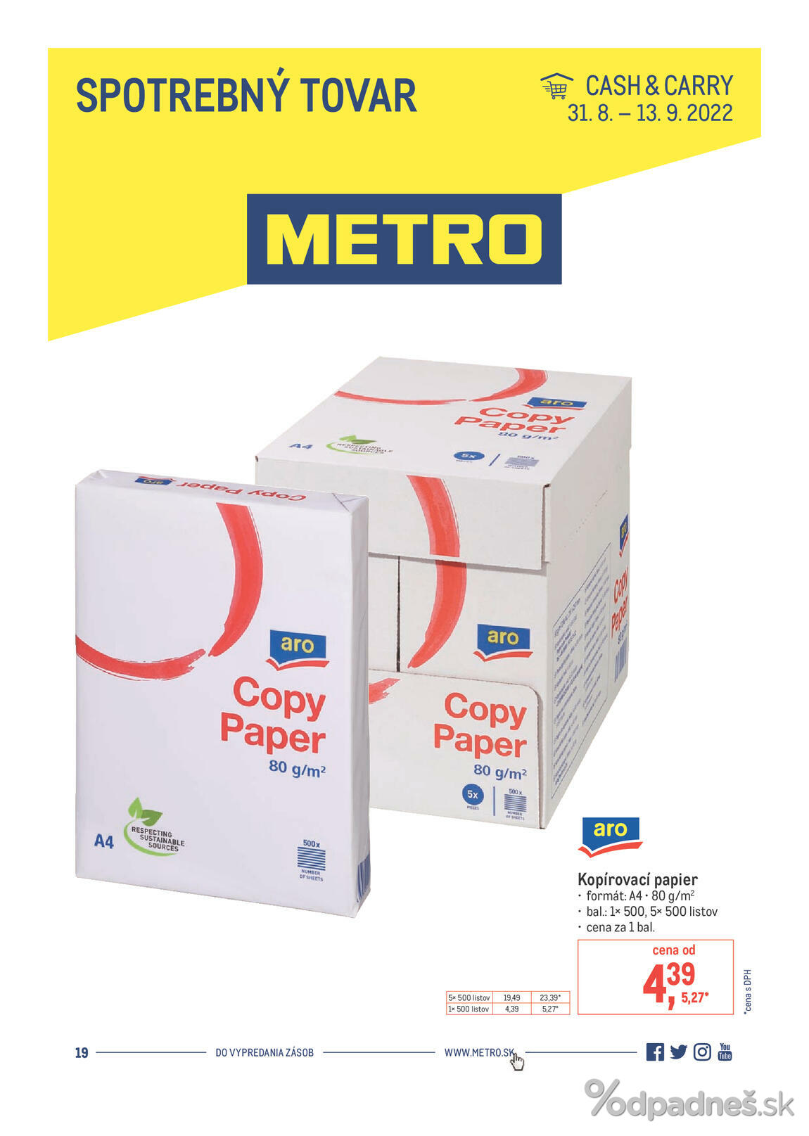 1. stránka Metro letáku
