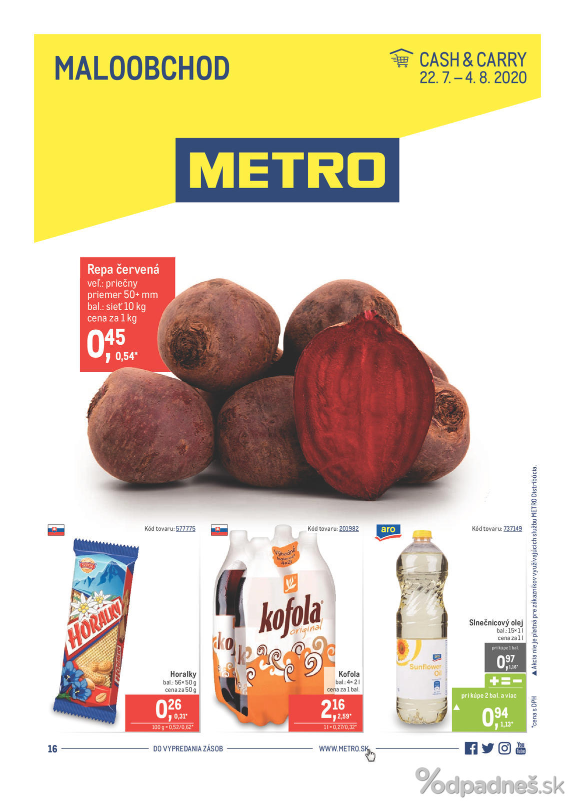 1. stránka Metro letáku