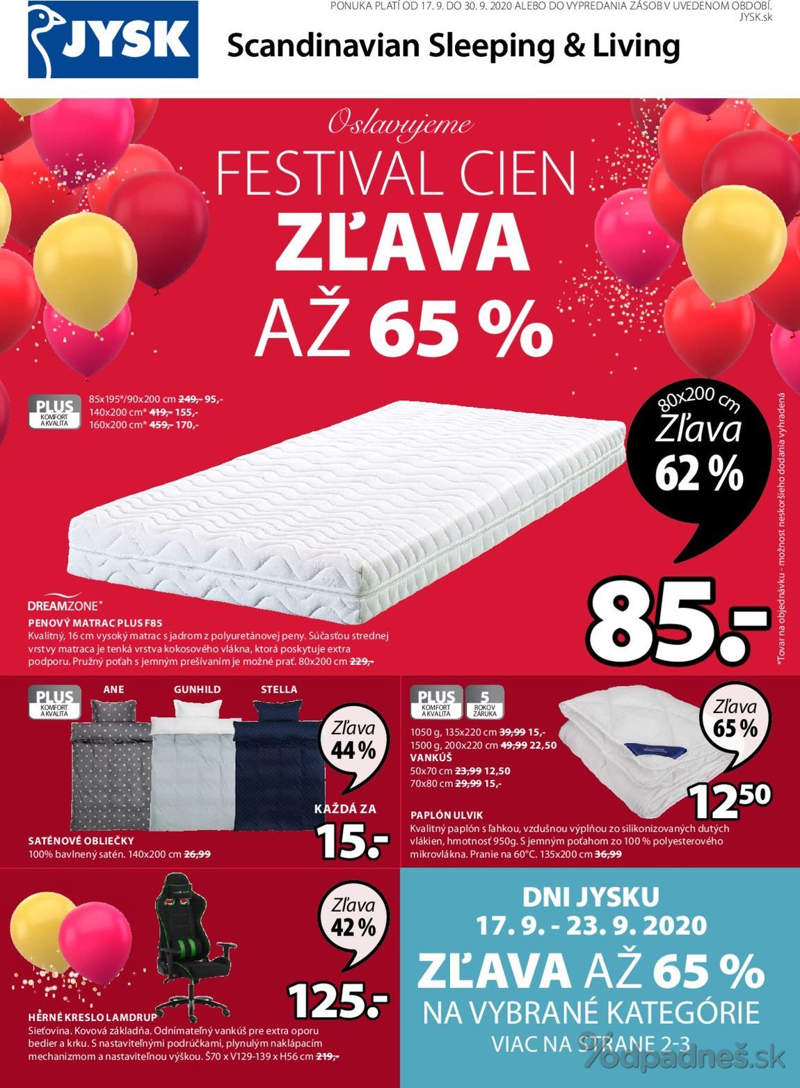 1. stránka Jysk letáku