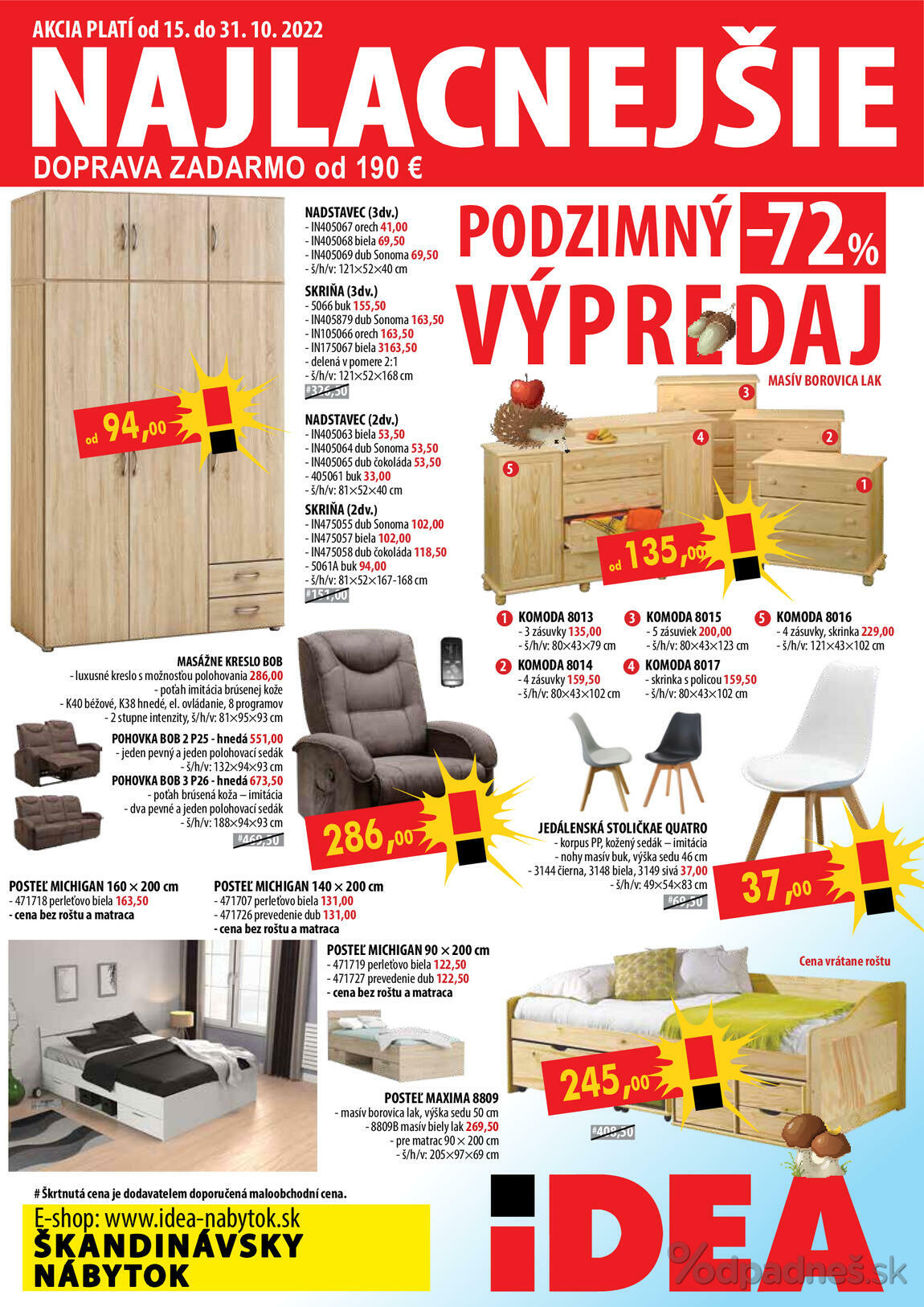 1. stránka IDEA nábytok letáku
