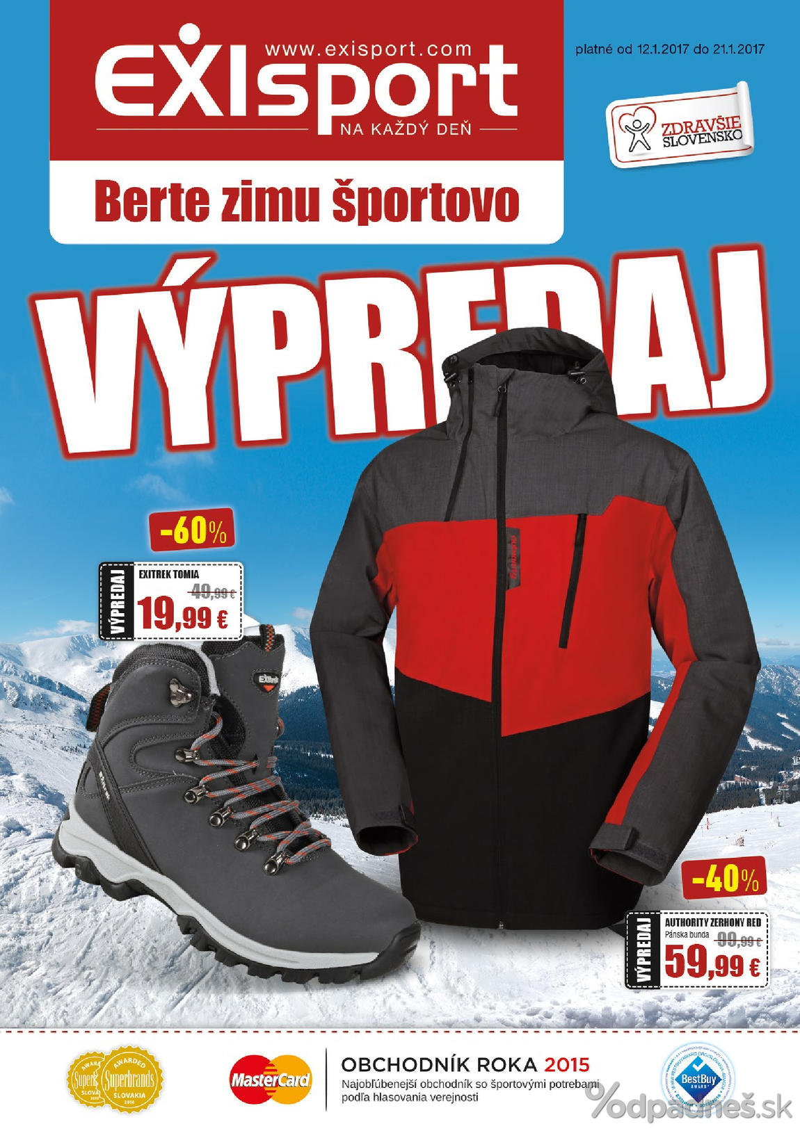 1. stránka Exisport letáku