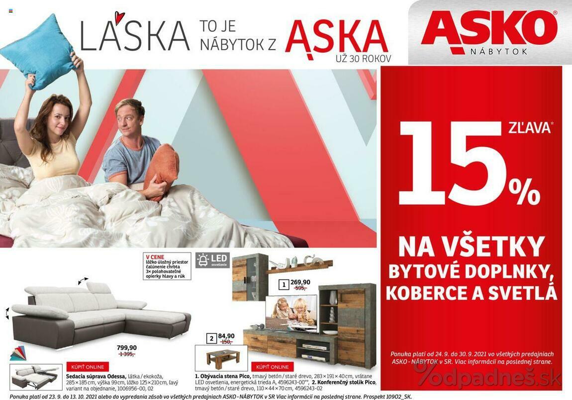 1. stránka Asko nábytok letáku