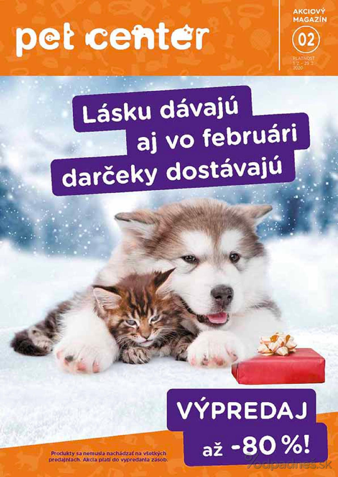 1. stránka Pet Center letáku
