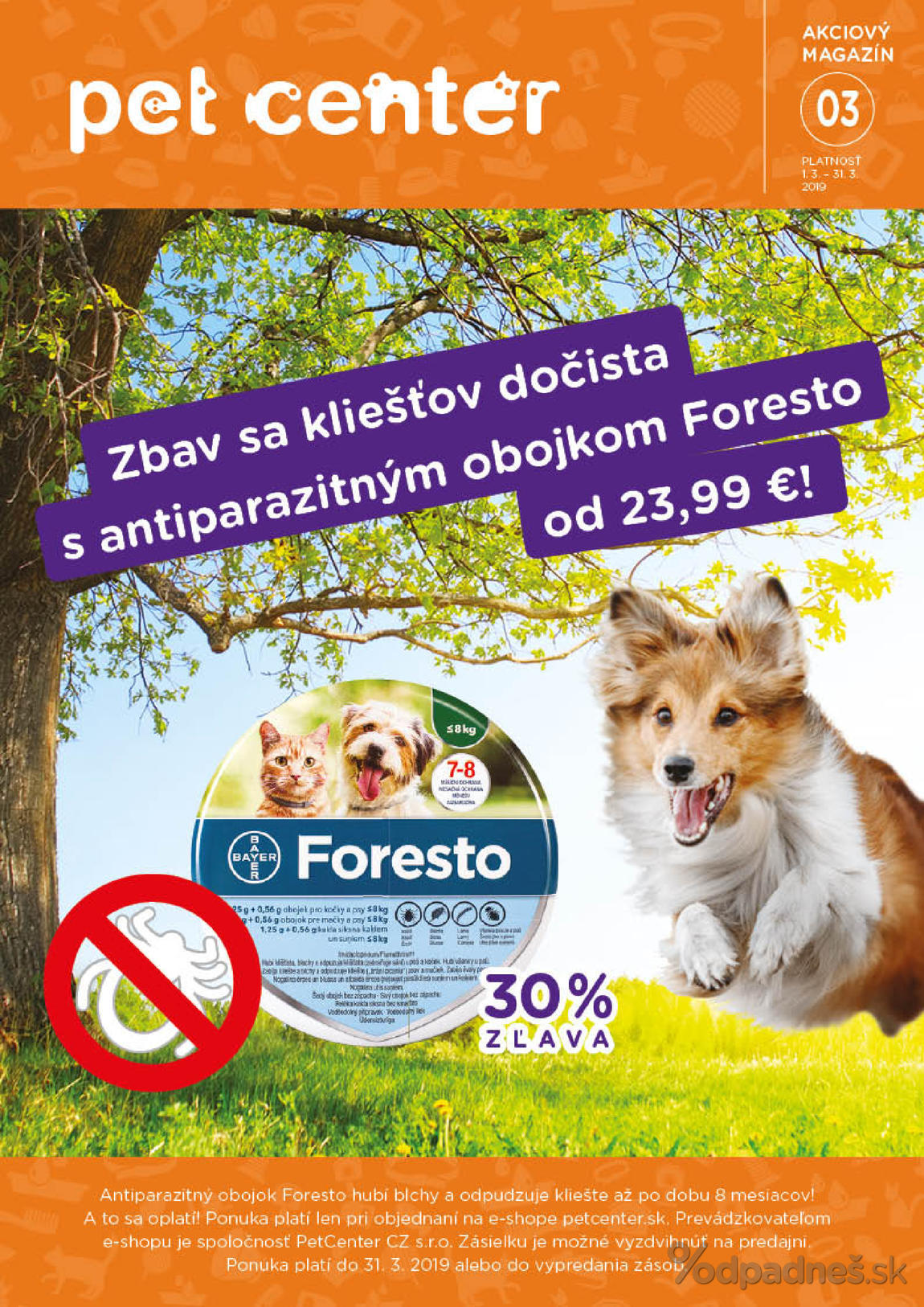 1. stránka Pet Center letáku