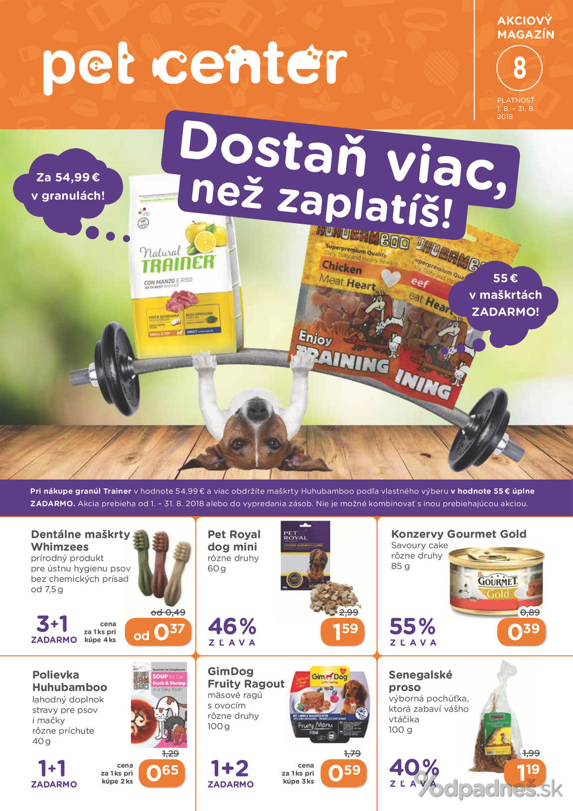 1. stránka Pet Center letáku