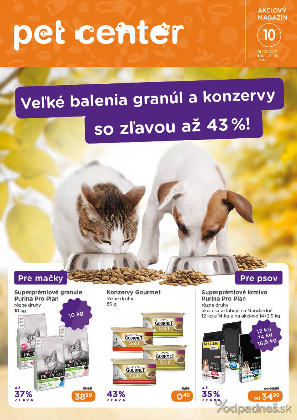 1. stránka Pet Center letáku