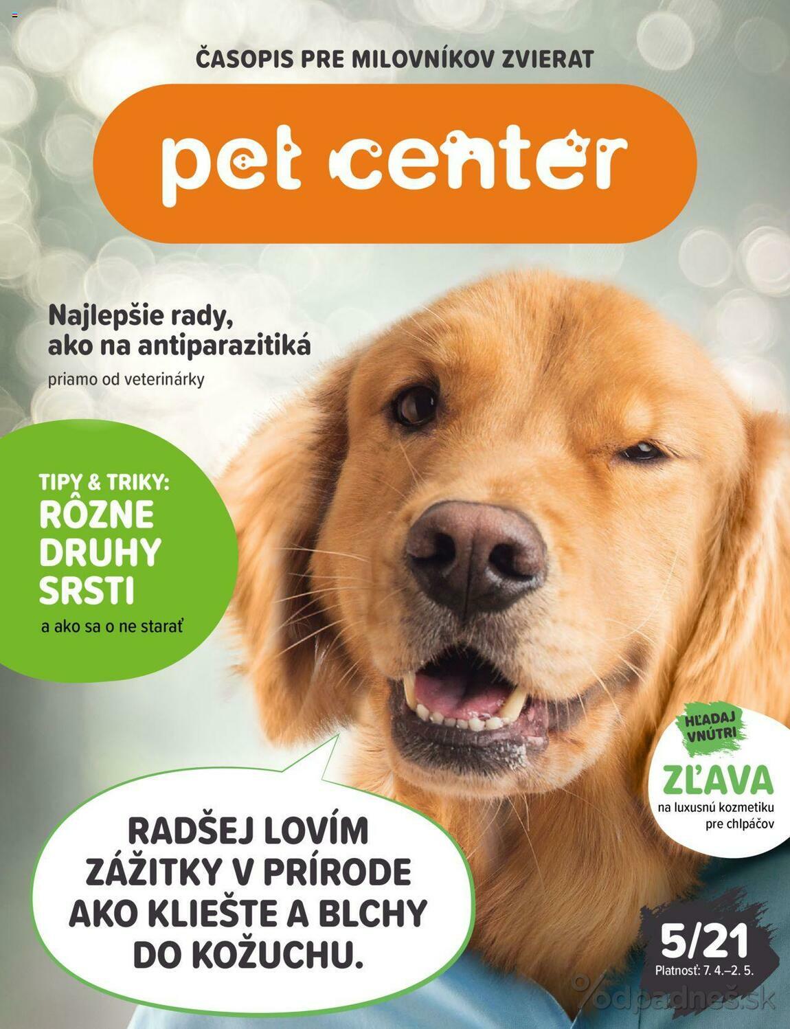 1. stránka Pet Center letáku