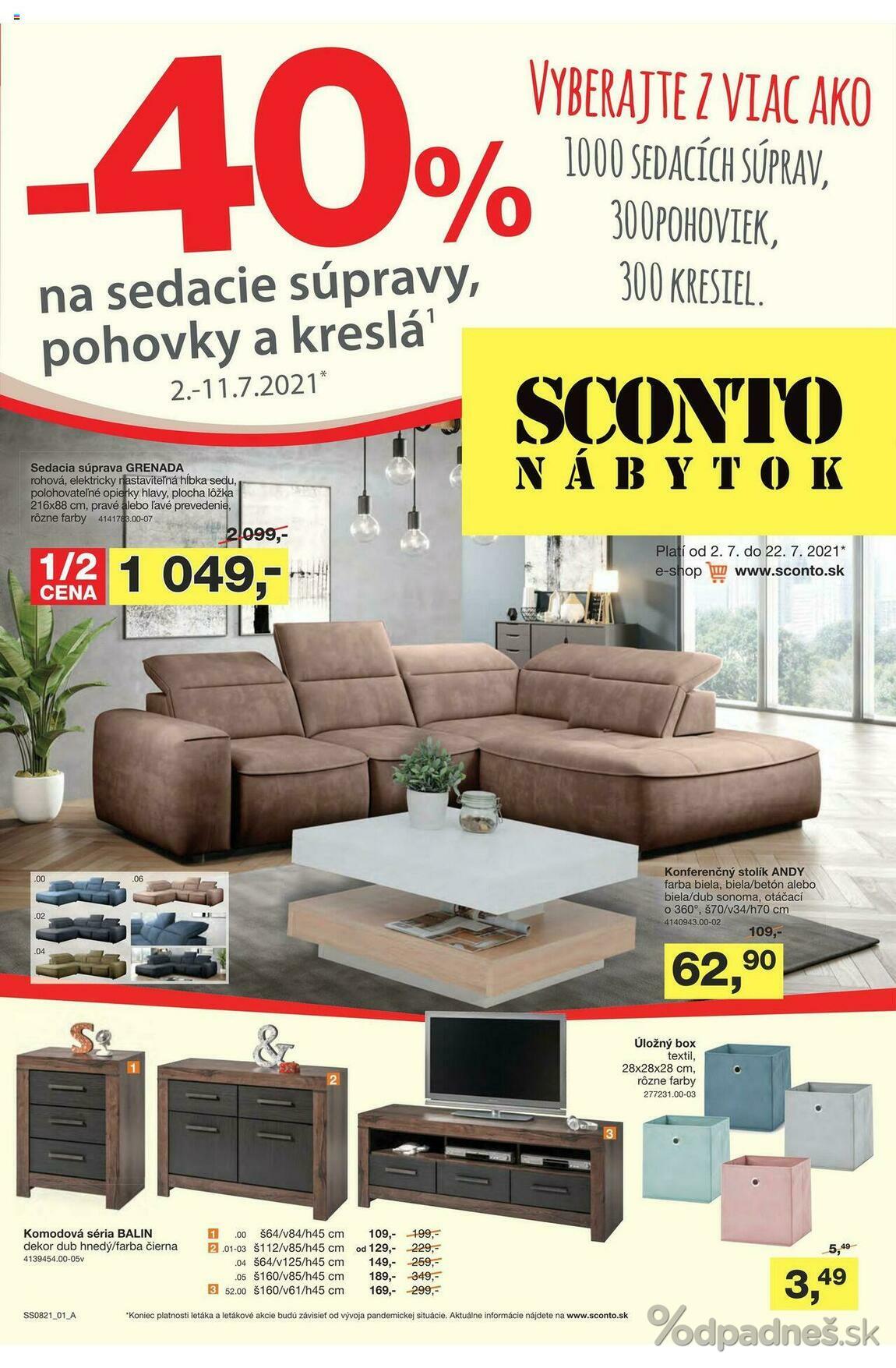 1. stránka Sconto nábytok letáku
