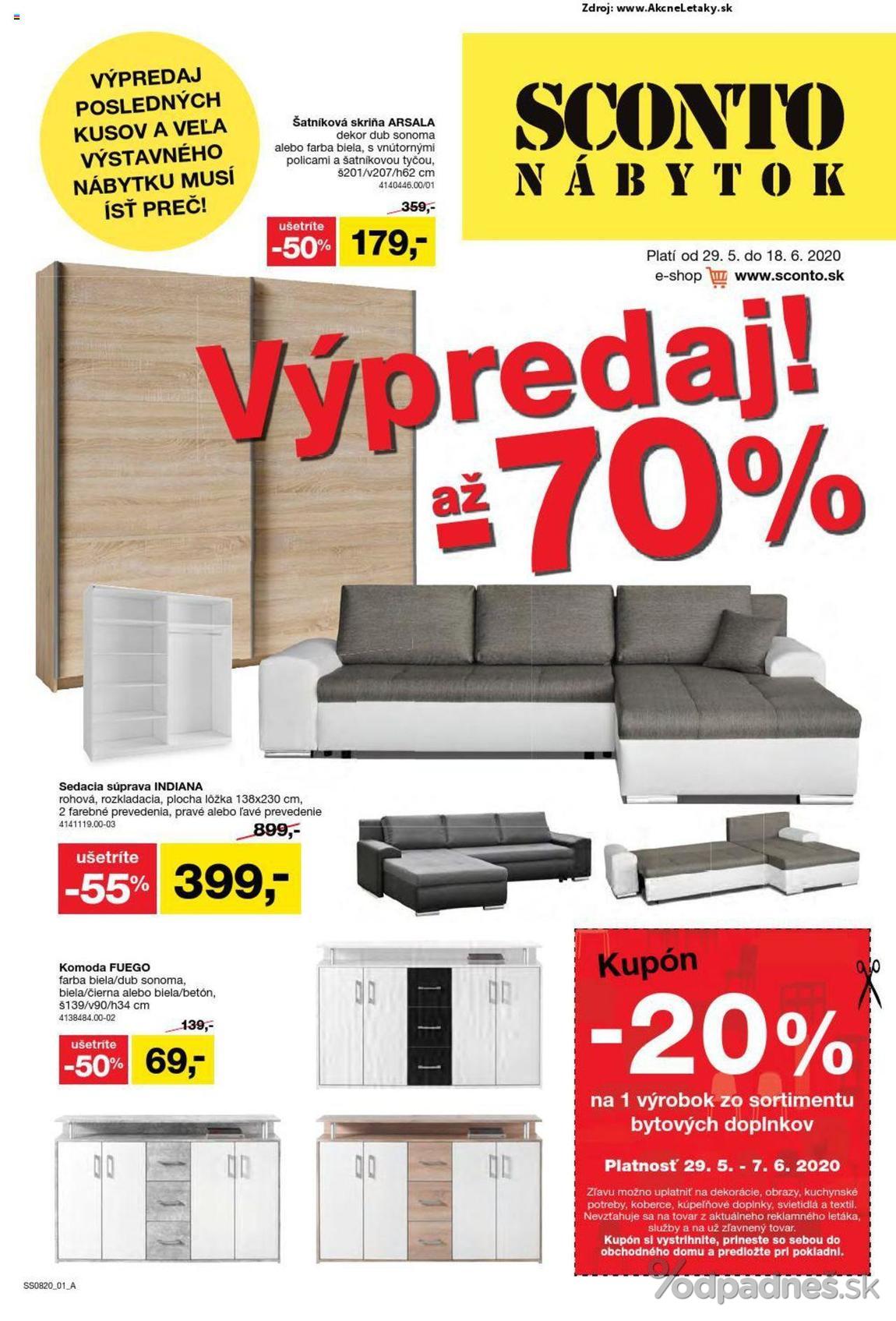 1. stránka Sconto nábytok letáku