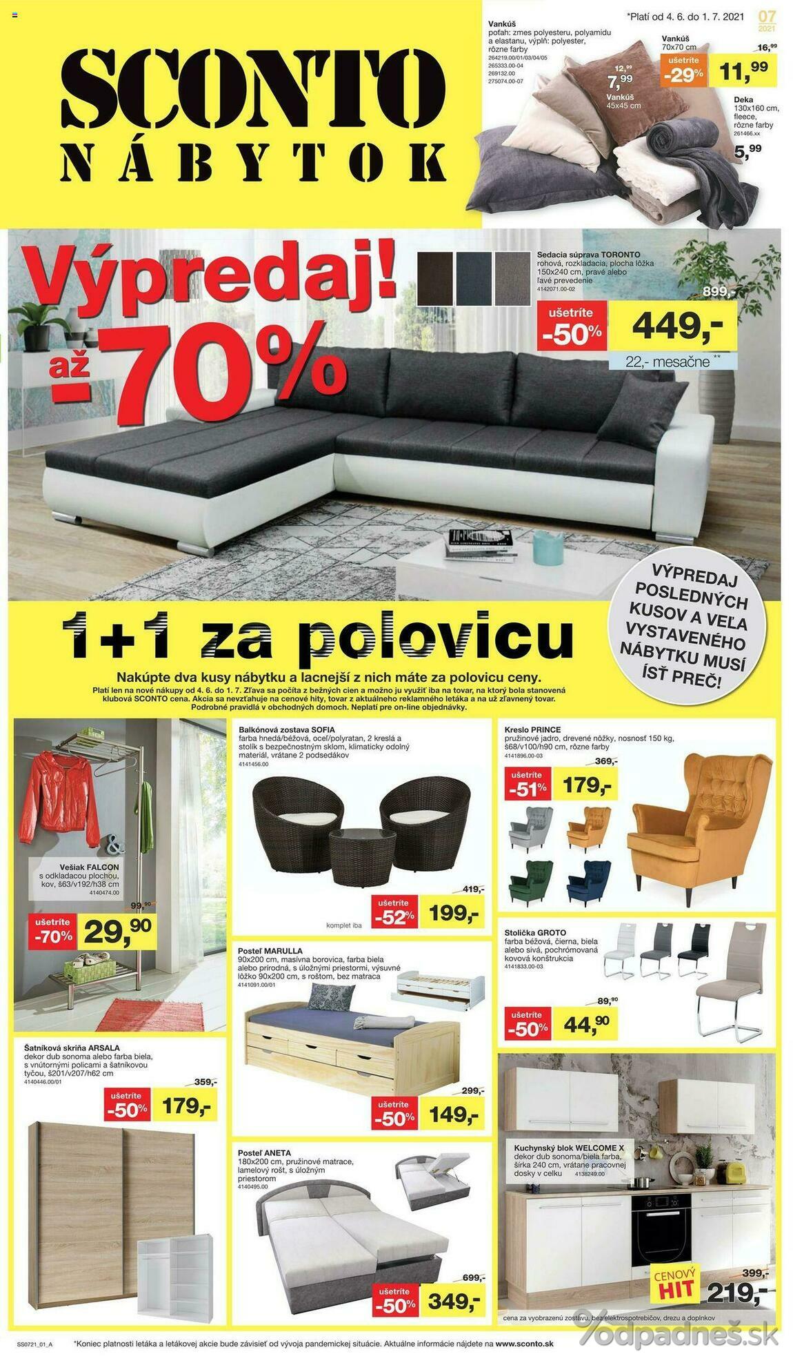 1. stránka Sconto nábytok letáku