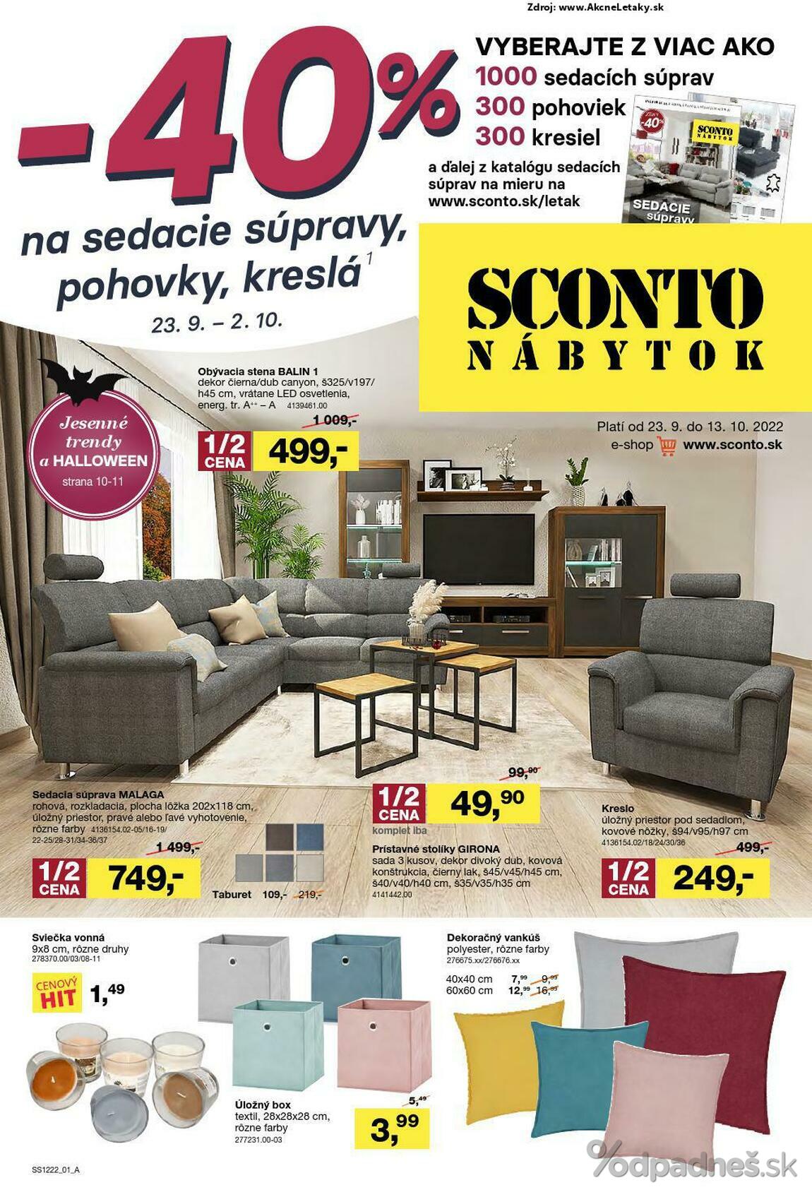 1. stránka Sconto nábytok letáku