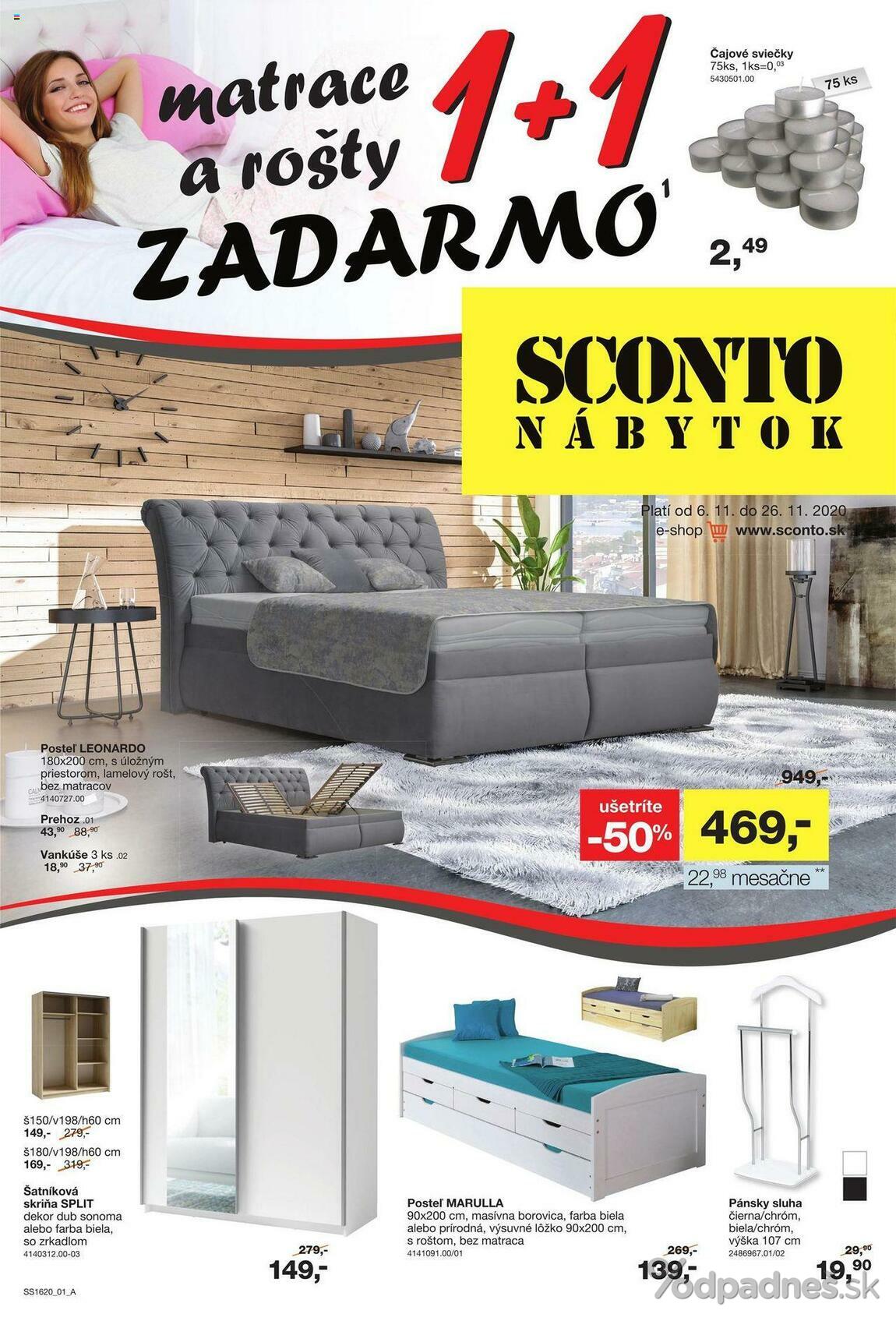 1. stránka Sconto nábytok letáku
