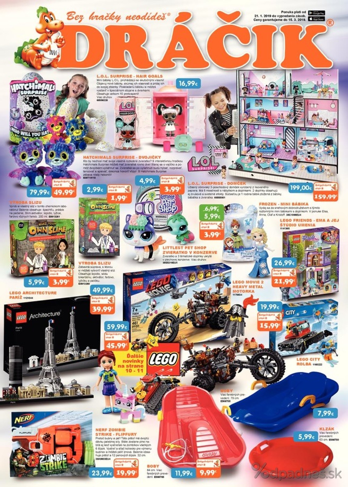 1. stránka Dráčik letáku