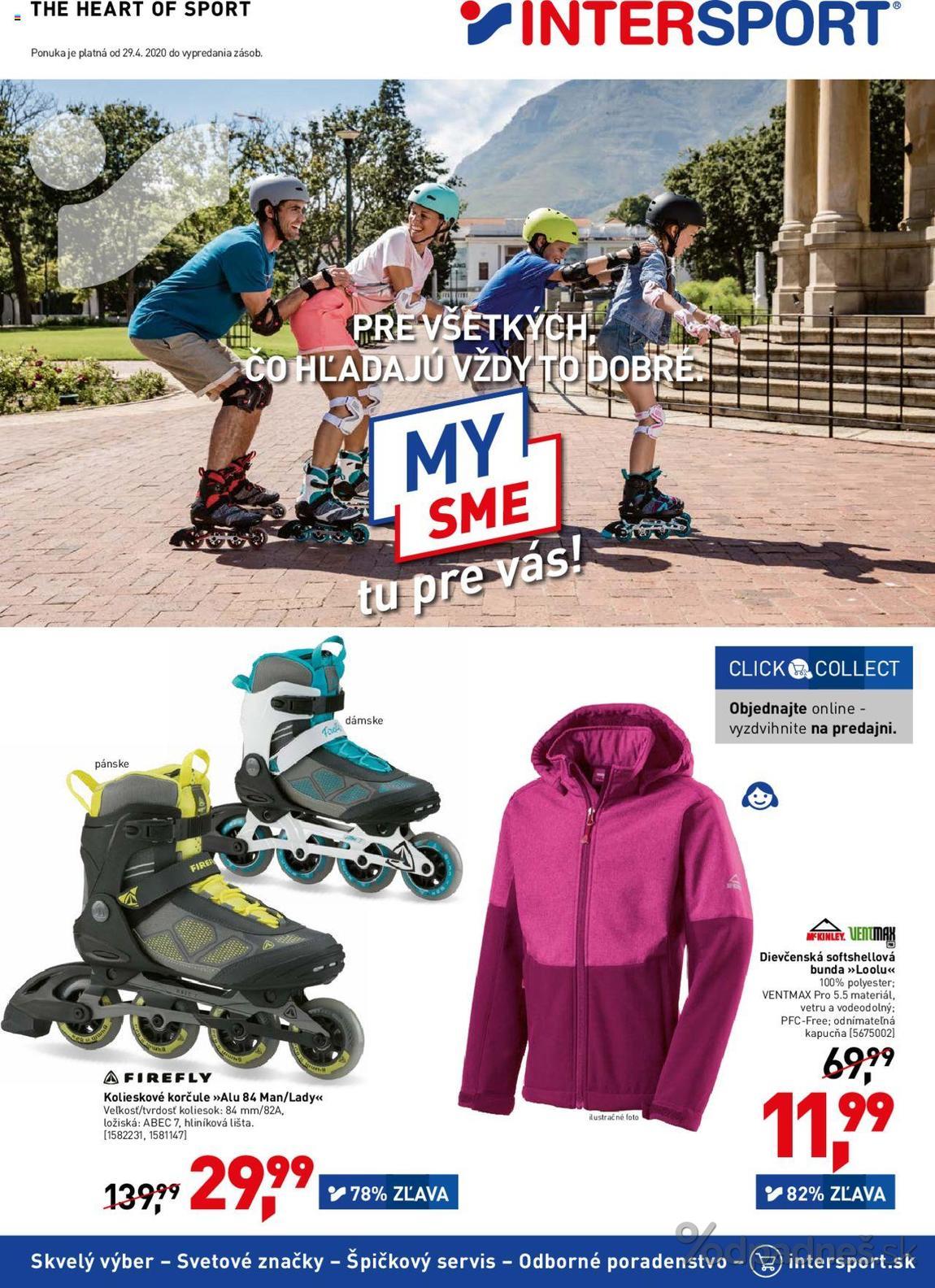 1. stránka Intersport letáku