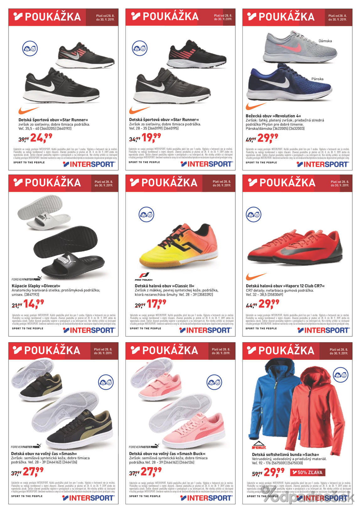 1. stránka Intersport letáku