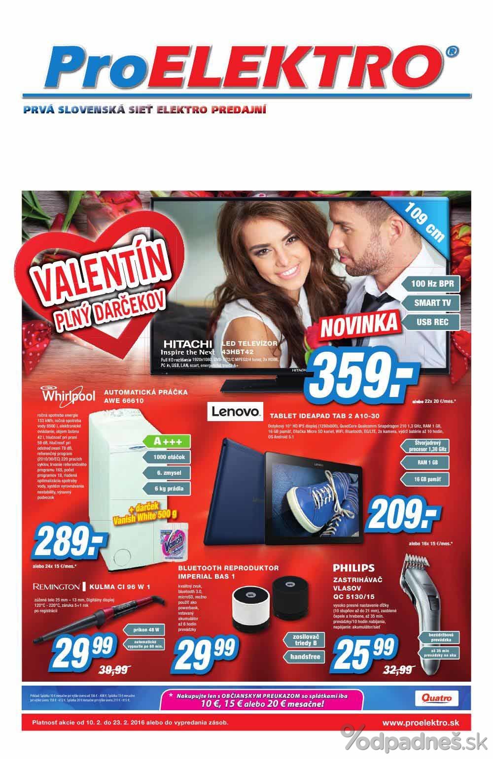 1. stránka Pro Elektro letáku