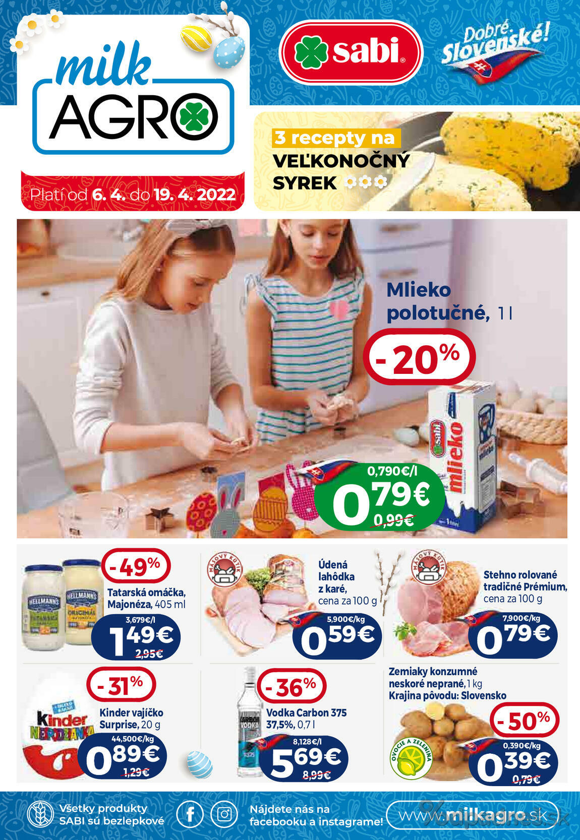 1. stránka Milk agro letáku