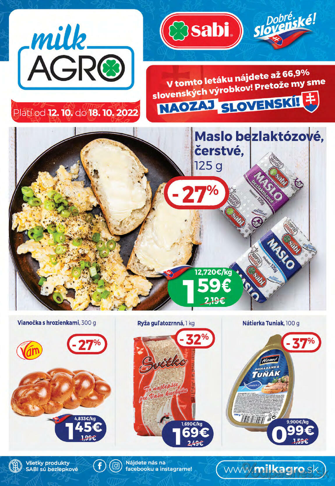 1. stránka Milk agro letáku