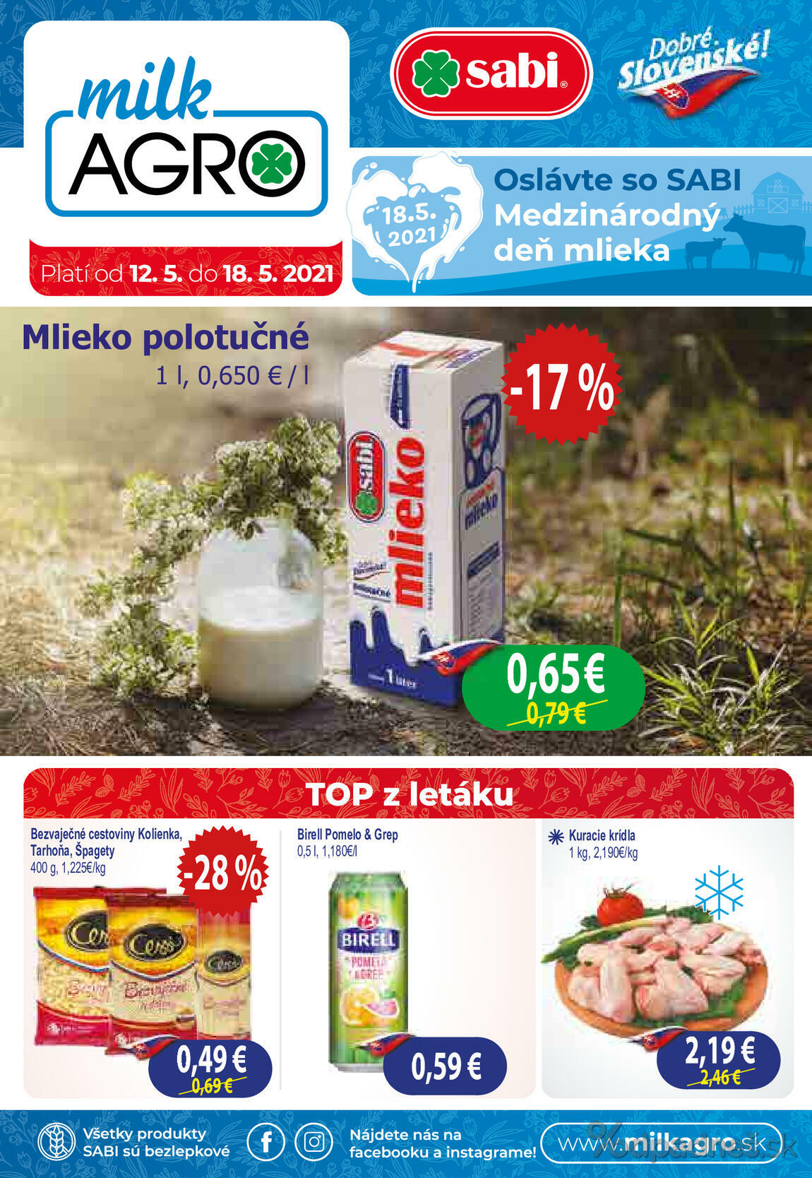1. stránka Milk agro letáku