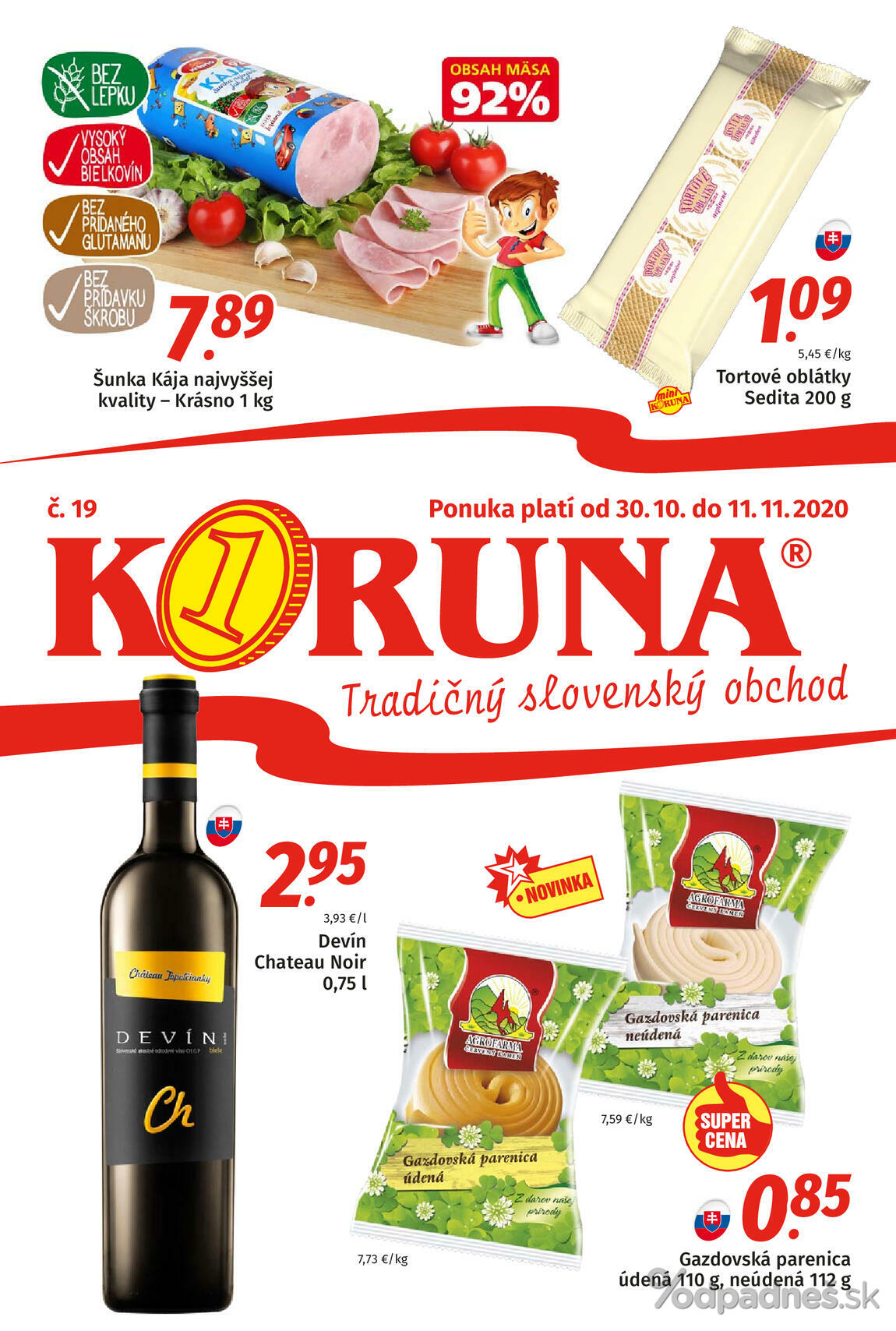 1. stránka Koruna letáku