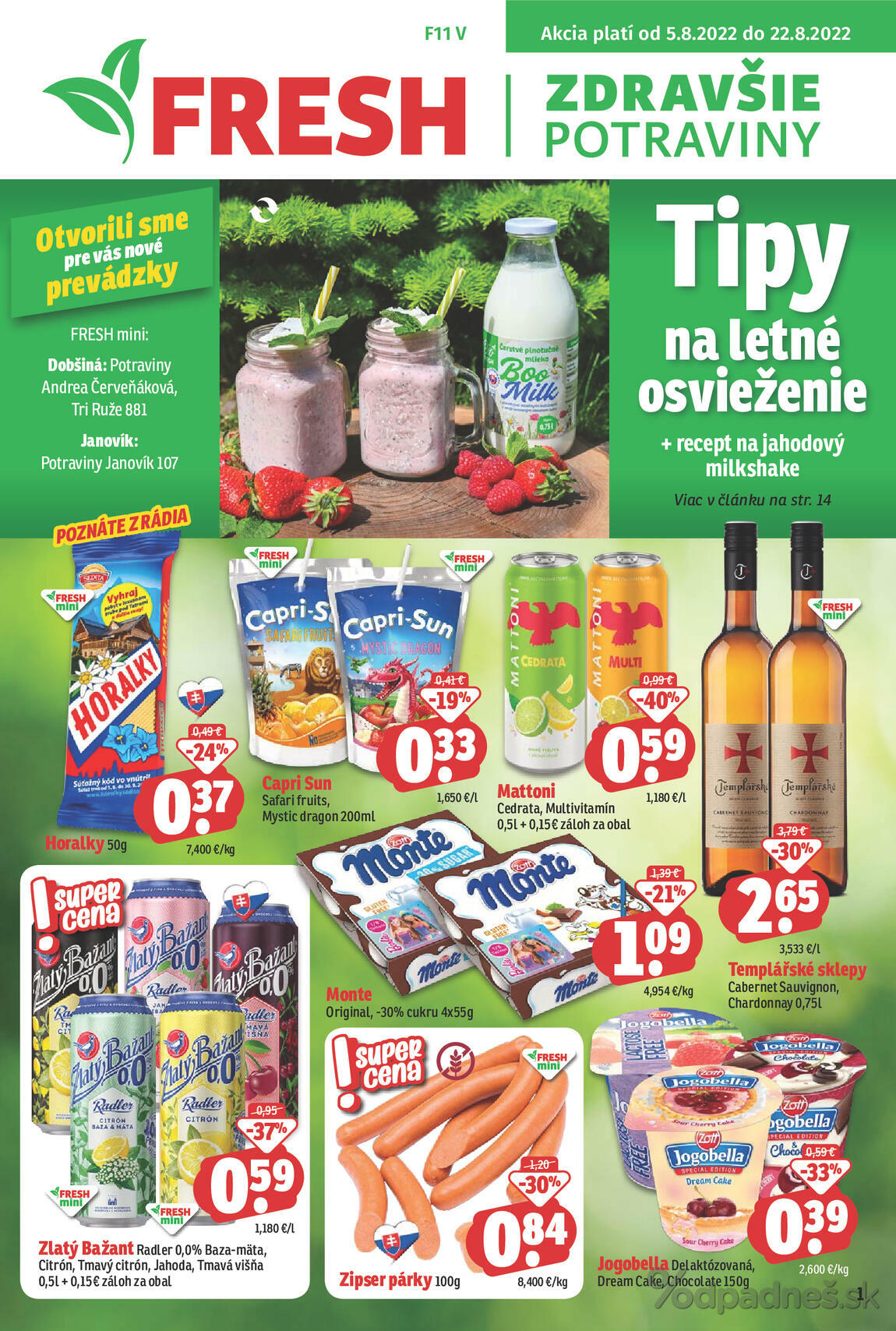 1. stránka Fresh letáku