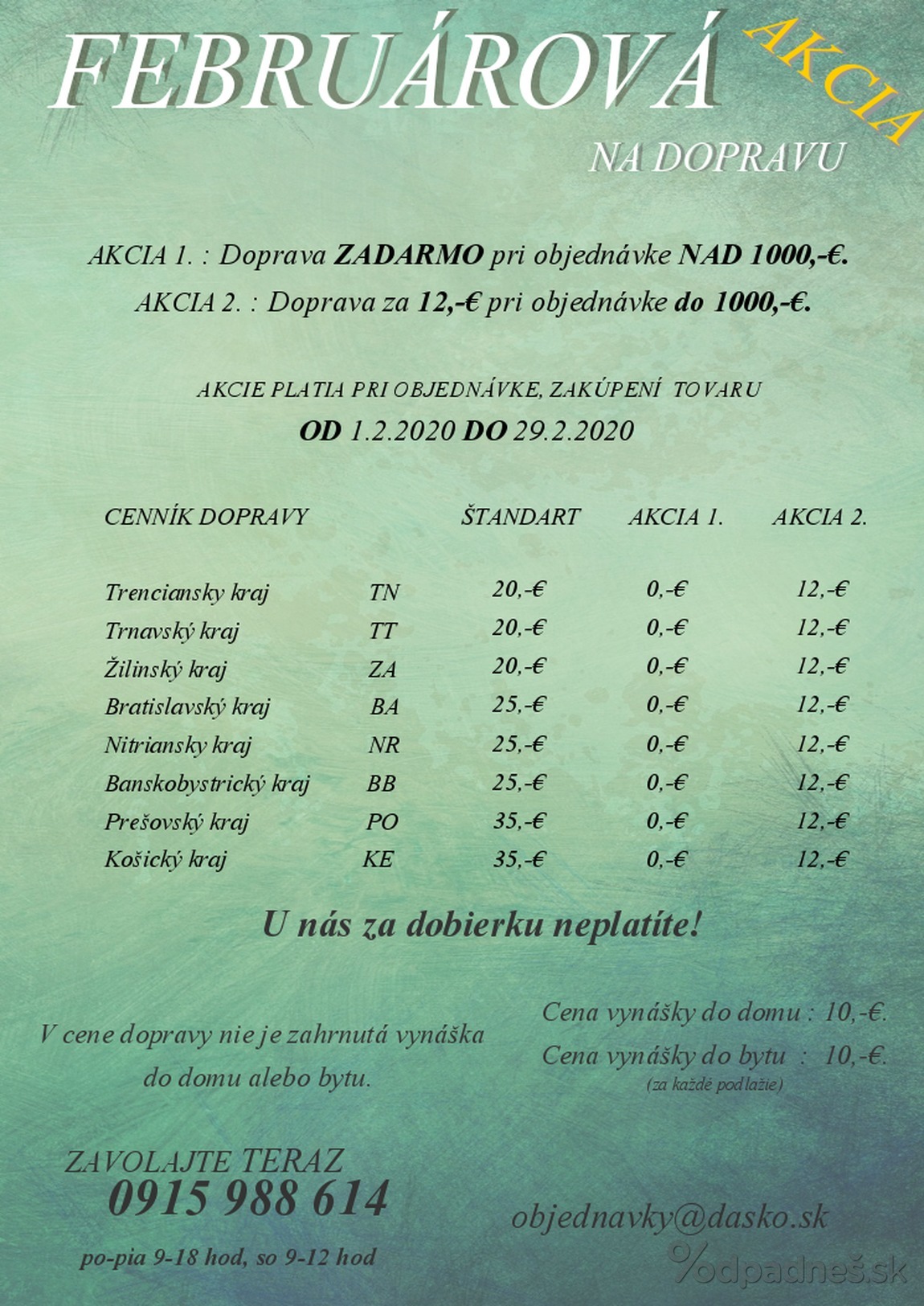 1. stránka Daško nábytok letáku